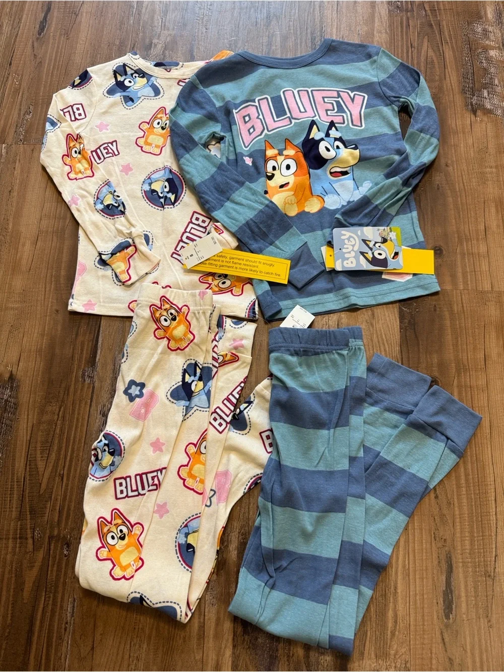 Kids Pajama Set - Blue Striped & Character Print